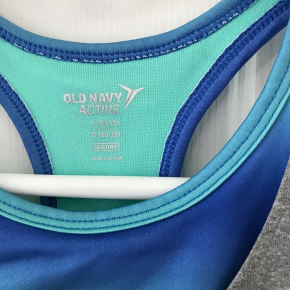 Old Navy Active gray blue green Go Dry Sports Tank Bra Girls 10 / 12 (Big Kids) - Picture 9 of 16